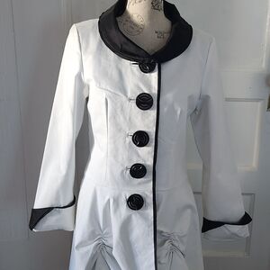 Elegant Black and White Women's Coat